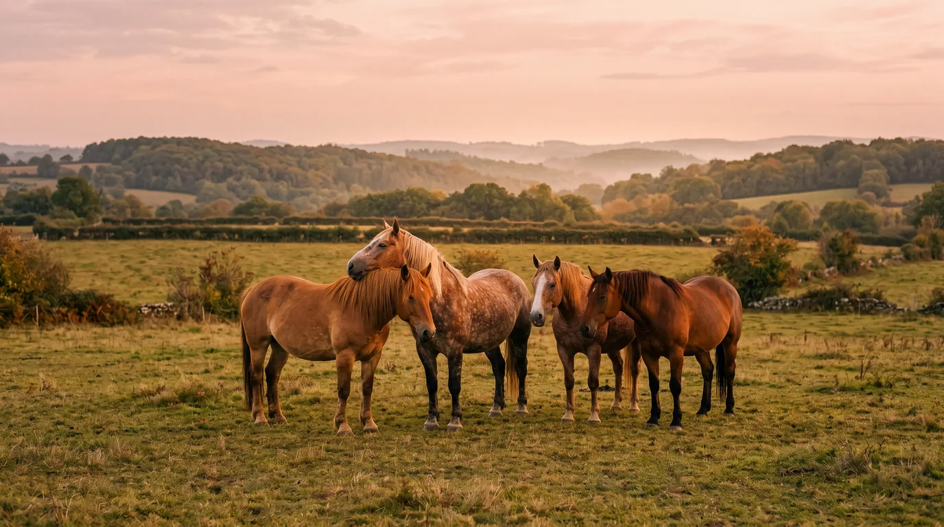 Les chevaux du Le Clos du Bost en liberté, Haute-Vienne